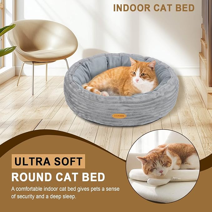 CANMIL Cat Bed, Cat Bed for Indoor Cats, 20’’ Donut Cat Bed for Cats and Small - Image 2