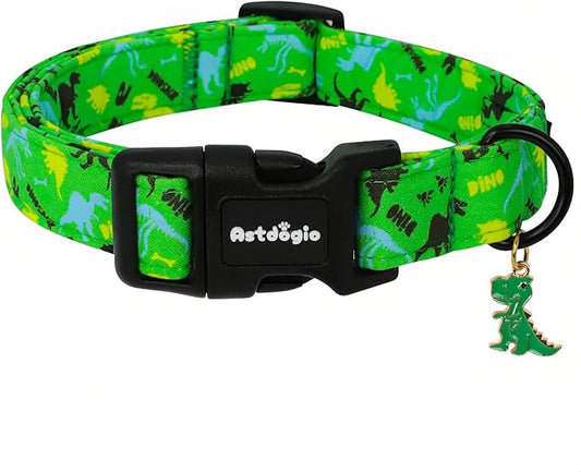 Dinosaur Dog Collar，Adjustable Cotton Boy Dog Collars by Unknown