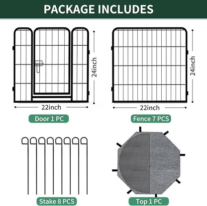 PETIME Dog Playpen, Metal Exercise Puppy Pen Heavy Duty Kennels Yard Fence - Image 5