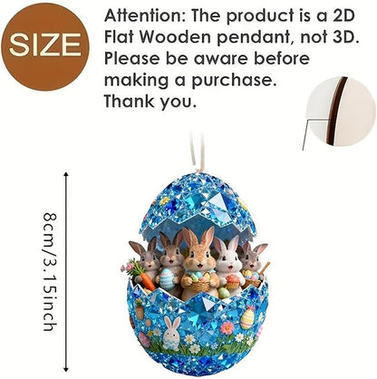 16 Pcs Easter Glitter Hanging Eggs Ornaments - Image 2