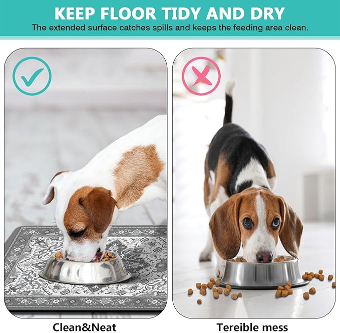 Pet Feeding Mat for Floors Waterproof Dog Mat for Food and Water Absorbent - Image 6