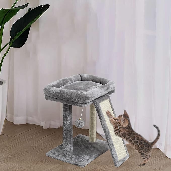 SYANDLVY Small Cat Tree with Scratching Post, Cat Scratching Board - Image 7