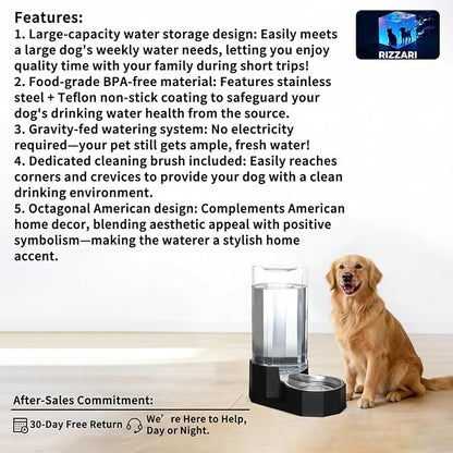 Sfozstra Black 9L Gravity Dog Water Dispenser - Image 2