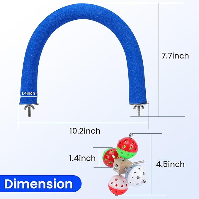 FrgKbTm U Shape Parrot Perch Stand Toy Bird Platform Sand Paw Grinding Clean - Image 5