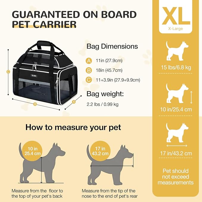 Lekereise Top-Expandable Pet Carrier 18x11x11Inch Delta American United Airline - Image 3
