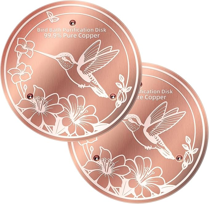 2 Pack Bird Bath Copper Disks, 99.99% Pure Copper Bird Bath Cleaner, by Unknown