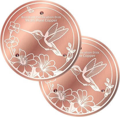 2 Pack Bird Bath Copper Disks, 99.99% Pure Copper Bird Bath Cleaner, by Unknown