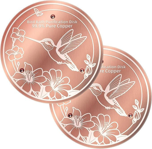2 Pack Bird Bath Copper Disks, 99.99% Pure Copper Bird Bath Cleaner, by Unknown