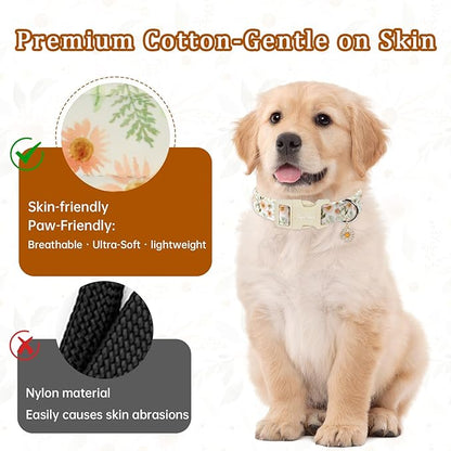 Floral Dog Collar, Spring Summer Cute Daisy Print - Image 3