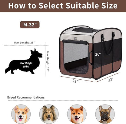 DONORO Dog Kennels and Crates for Medium Dogs, Portable Pop Up Indoor Pet Cage - Image 6