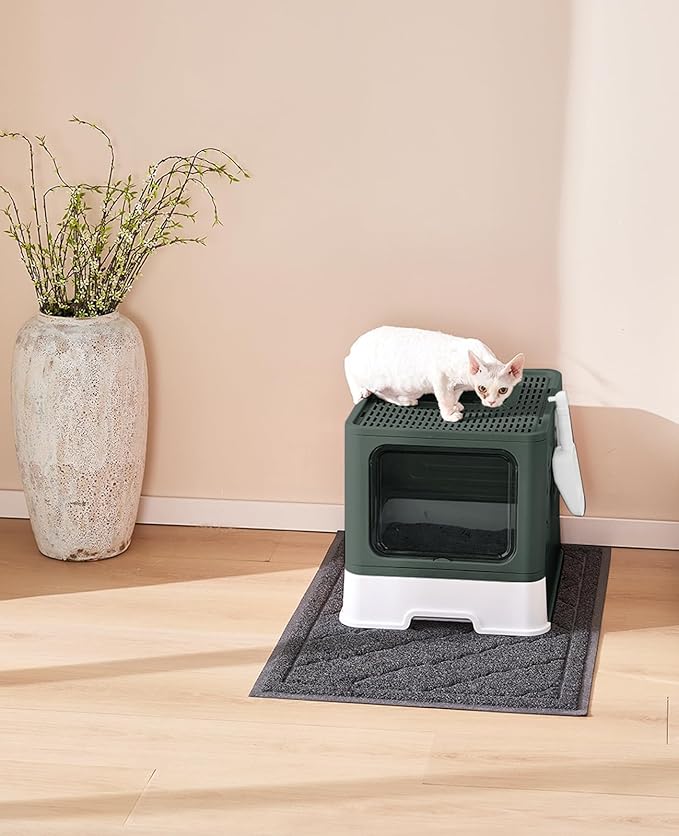 Medario Cat Litter Box with X-Large Litter Mat and Scoop, Large Covered Litter - Image 9