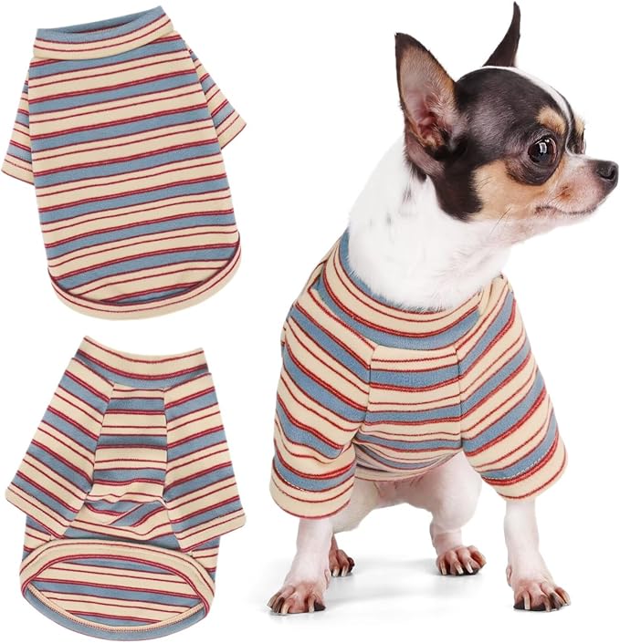 Stylish Striped Block Dog Shirt, Comfortable, Breathable, and - Image 2