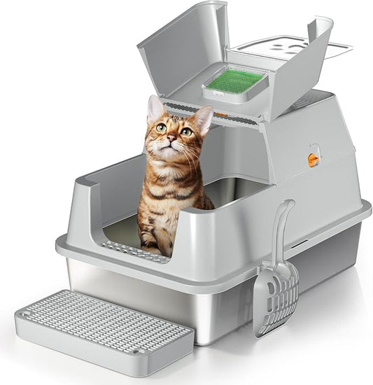 Stainless Steel Cat Litter Box by Eosarcu