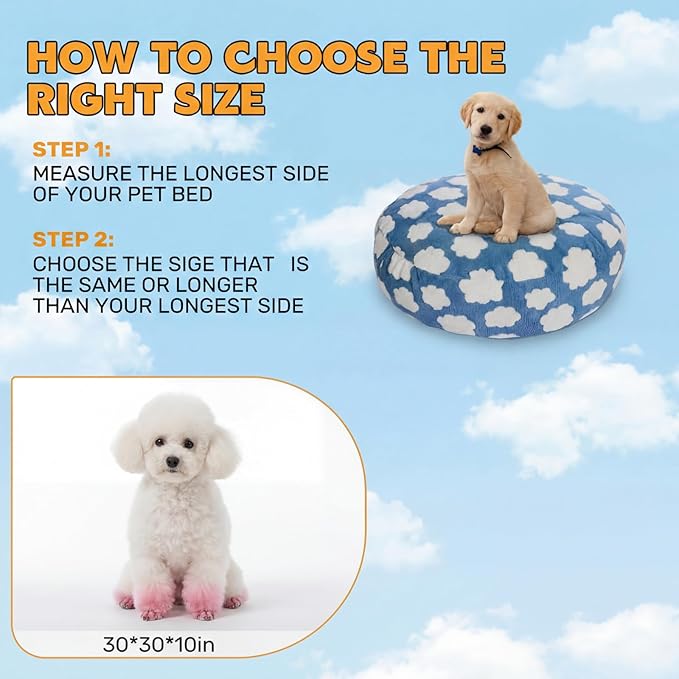 Youyole Medium Washable Round Dog Bed Cover Replacement Waterproof 30 x 30 x 10 - Image 3