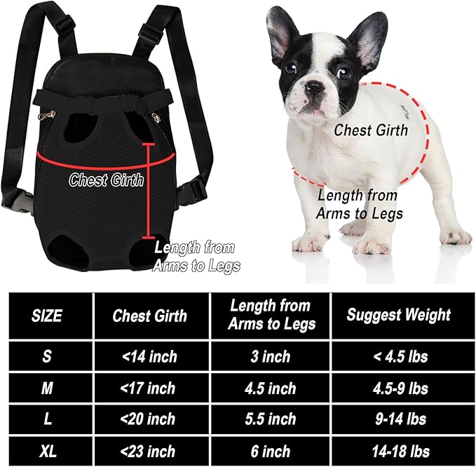 FEimaX Dog Carrier Backpack Pet Legs Out Front Cat Travel Bag, Adjustable Puppy - Image 4