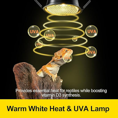 G9 Reptile Heat Lamp Combo Kit- 50W UVA Basking Bulb & Low Profile Tank Hood - Image 4