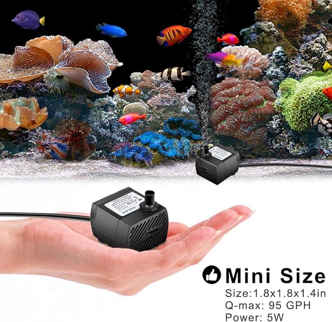 PULACO 95GPH 5W Mini Submersible Water Pump - Image 4