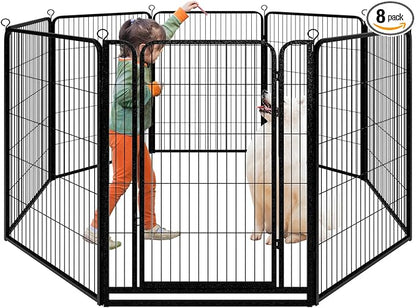 Kfvigoho Dog Playpen Outdoor Extra Wide 8 Piece Panels Heavy Duty Dog Fence 47" by Committedtobetterpetlife