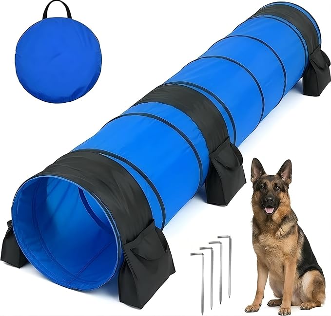 28in Dog Tunnel for Large Dogs, 10ft Heavy Duty Dog Agility Training Equipment by Dadanfly