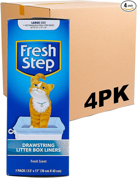 Fresh Step Drawstring Cat Litter Box Liners Scented Heavy Duty Large Oval by FreshStep
