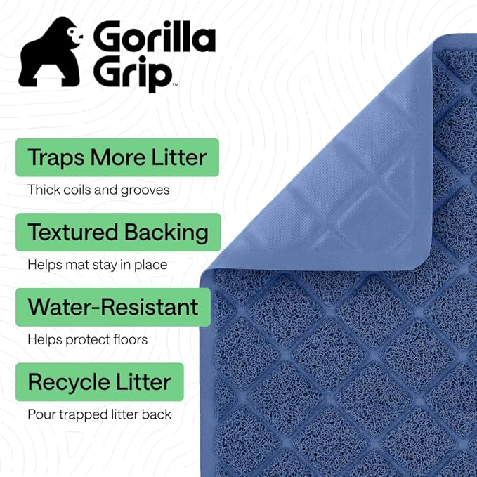 GORILLA GRIP Cat Litter Box Mat, Cushioned Coil Mesh Litter Trapping Mats - Image 2