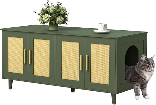Homhedy Boho Cat Litter Box Enclosure by Homhedy