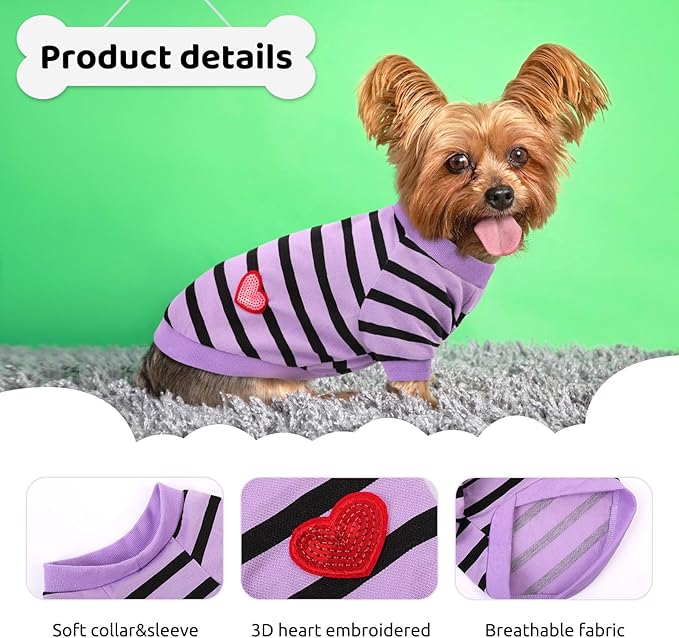 Dog Shirts for Large Dogs, Striped T-Shirts Dog Vest Pet Apparel Tee Shirts - Image 2