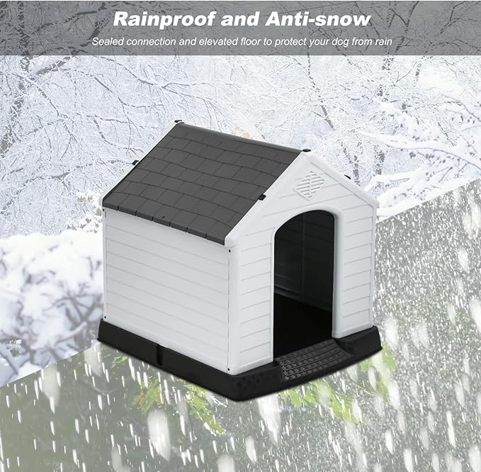 FDW Dog House Indoor Outdoor Durable Ventilate Waterproof Pet Plastic Dog House - Image 4