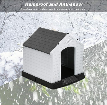 FDW Dog House Indoor Outdoor Durable Ventilate Waterproof Pet Plastic Dog House - Image 4