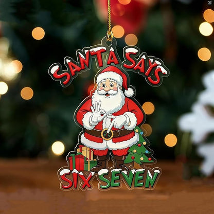 6 Pcs Christmas Tree Decorations Sixseven Santa Hanging Pendants Designs 2D - Image 6