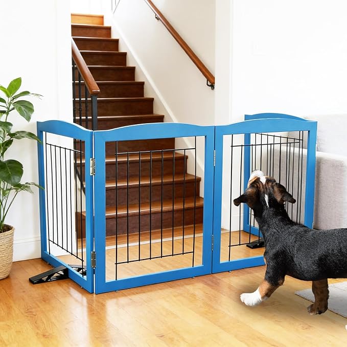 ZJSF Freestanding Dog Fence Indoor, Foldable Dog Gate - Image 3