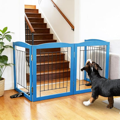 ZJSF Freestanding Dog Fence Indoor, Foldable Dog Gate - Image 3