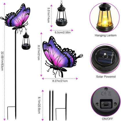 Solar Butterfly Garden Lights Outdoor, Waterproof Metal Stake Light - Image 6