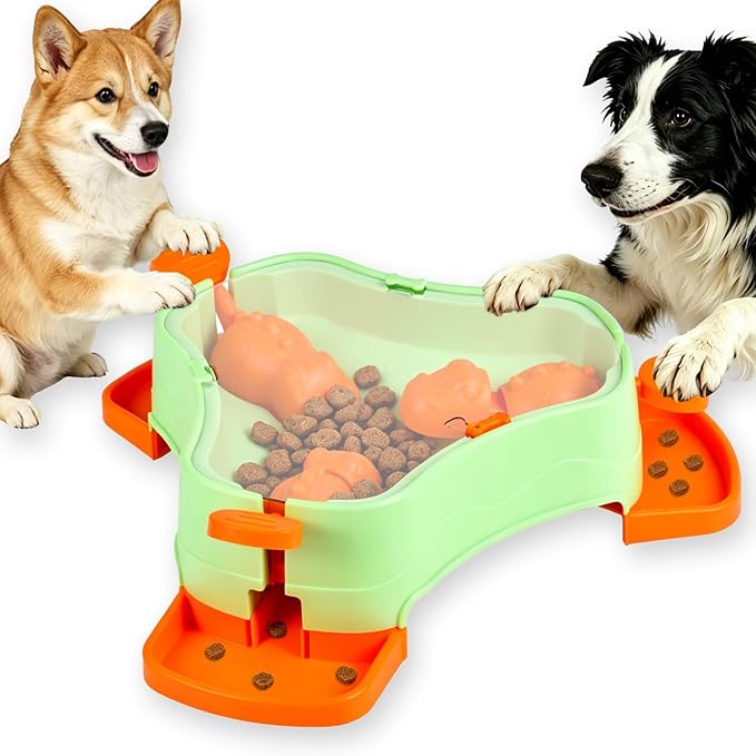 Dog Cat Treat Dispenser Slow Feeder Toy, 3-in-1 Interactive Dog Puzzle Press by VENGABY