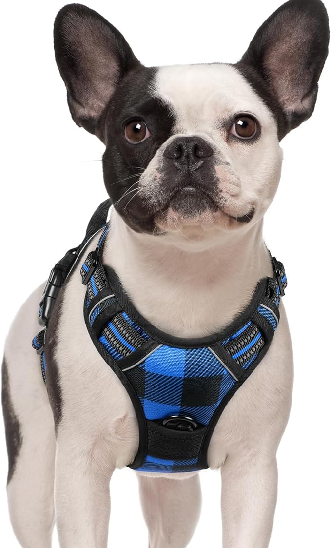 rabbitgoo Dog Harness No-Pull, Comfortable Padded Plaid Harness by rabbitgoo