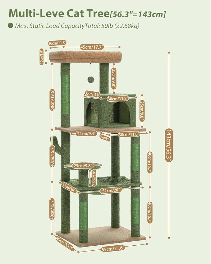 MUTTROS Cactus Cat Tree for Large Cats - Image 3