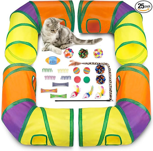 Retro Shaw Cat Toys Pack 25Pcs, Interactive Kitten Toys by RetroShaw