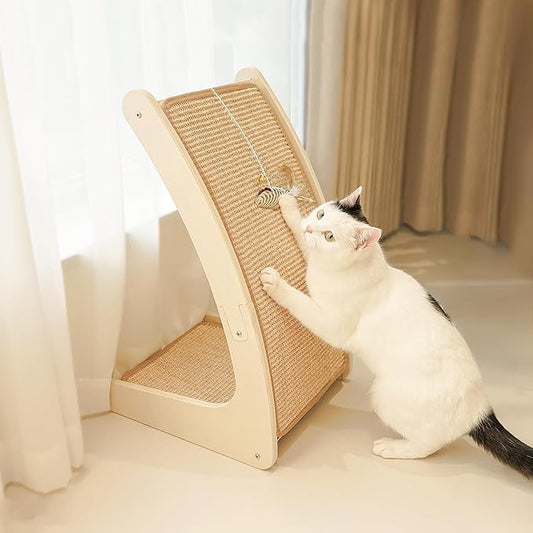 PETKARAY Cat Scratcher, Sisal Cat Scratch Pad, Curved Scratching Board by PETKARAY