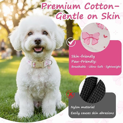Pink Bow Dog Collar, Girl Dog Collars - Image 4