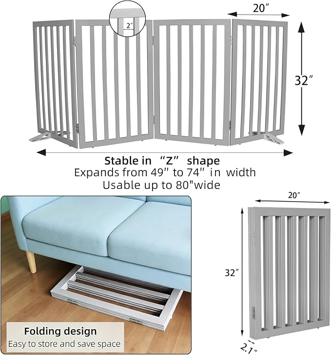 Dog Gate Indoor, Freestanding Dog Fence - Image 7