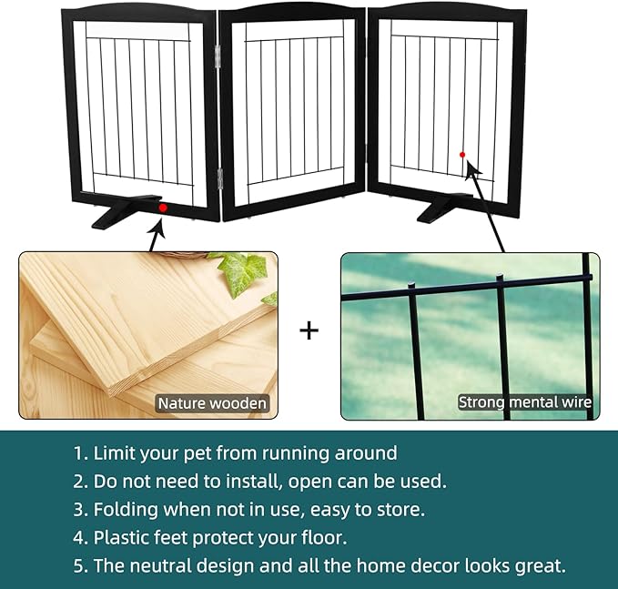 ZJSF Freestanding Dog Fence Indoor, Foldable Dog Gate - Image 6