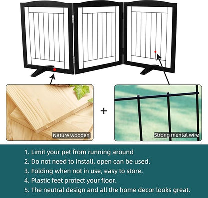 ZJSF Freestanding Dog Fence Indoor, Foldable Dog Gate - Image 6