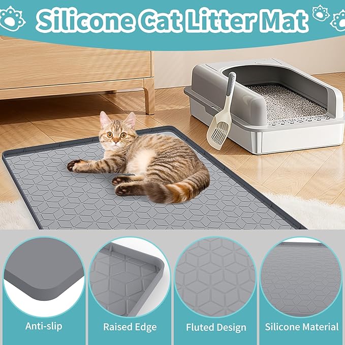 Cat Litter Mat, Silicone Cat Litter Box Mat - Image 3