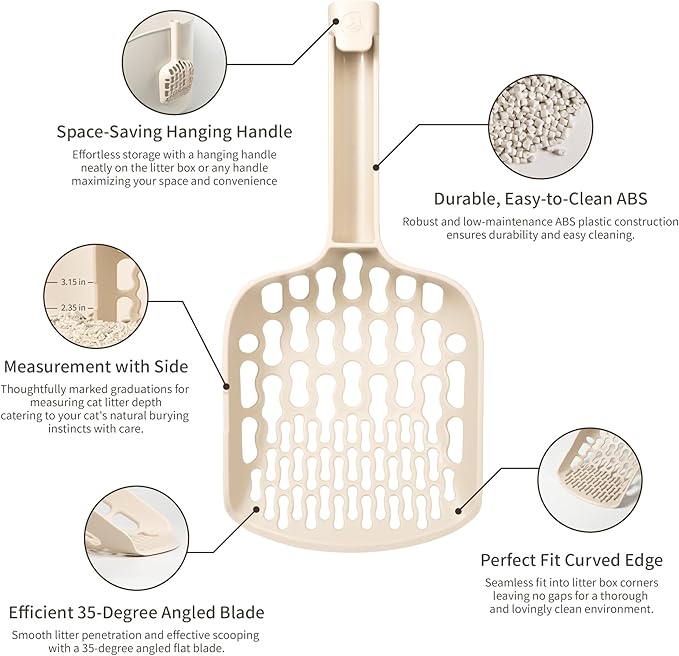 Lady N Cat Litter Scoop for Clumping Litter, Dual-Size 8-Shaped Holes for Fast - Image 4