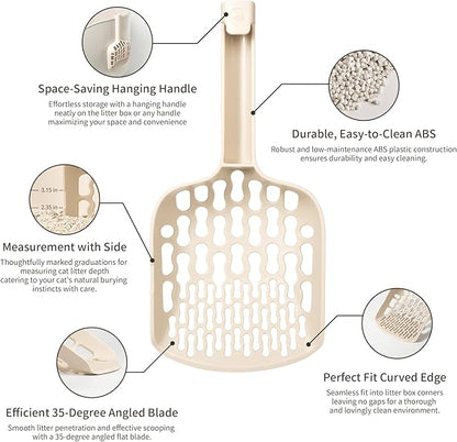 Lady N Cat Litter Scoop for Clumping Litter, Dual-Size 8-Shaped Holes for Fast - Image 4