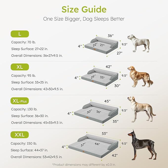 CWAWZ Large Orthopedic Dog Bed, Pet Bed Large Size Dog, Dual-Sided Cooling Beds - Image 7