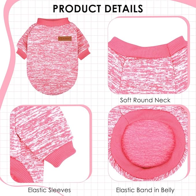 1 Pack Dog Sweaters for Small Dogs Girl Boy Winter Fleece Clothes Warm Soft Dog - Image 3