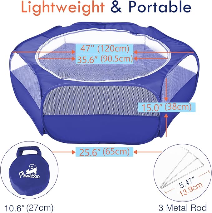 Pawaboo Small Animals Playpen, Waterproof Small Pet Cage Tent - Image 6