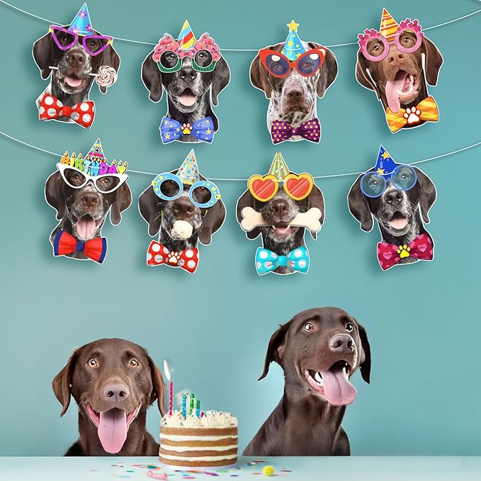 German Shorthaired Pointer Dog Birthday Garland, Photographic GSP Faces - Image 2