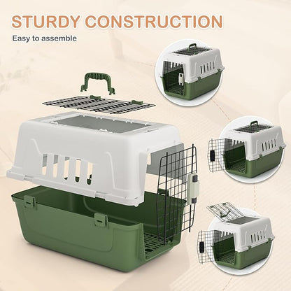 MoNiBloom 22-Inch Dog Crate Plastic 2-Door Top Loading Cat Carrier, Hard-Sided - Image 8